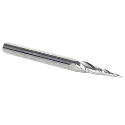 1/32" x 3" CNC 2D/3D Carving Tapered Ball Tip Up-Cut Spiral Router Bit, 3-Flute, 1/4" Shank - Alt Image 1
