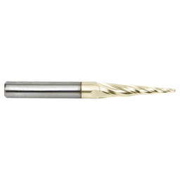 1/16" x 3" CNC 2D/3D Carving Tapered Ball Tip Up-Cut ZrN Coated Spiral Router Bit, 4-Flute, 1/4" Shank (5 Pack) - Alt Image 1