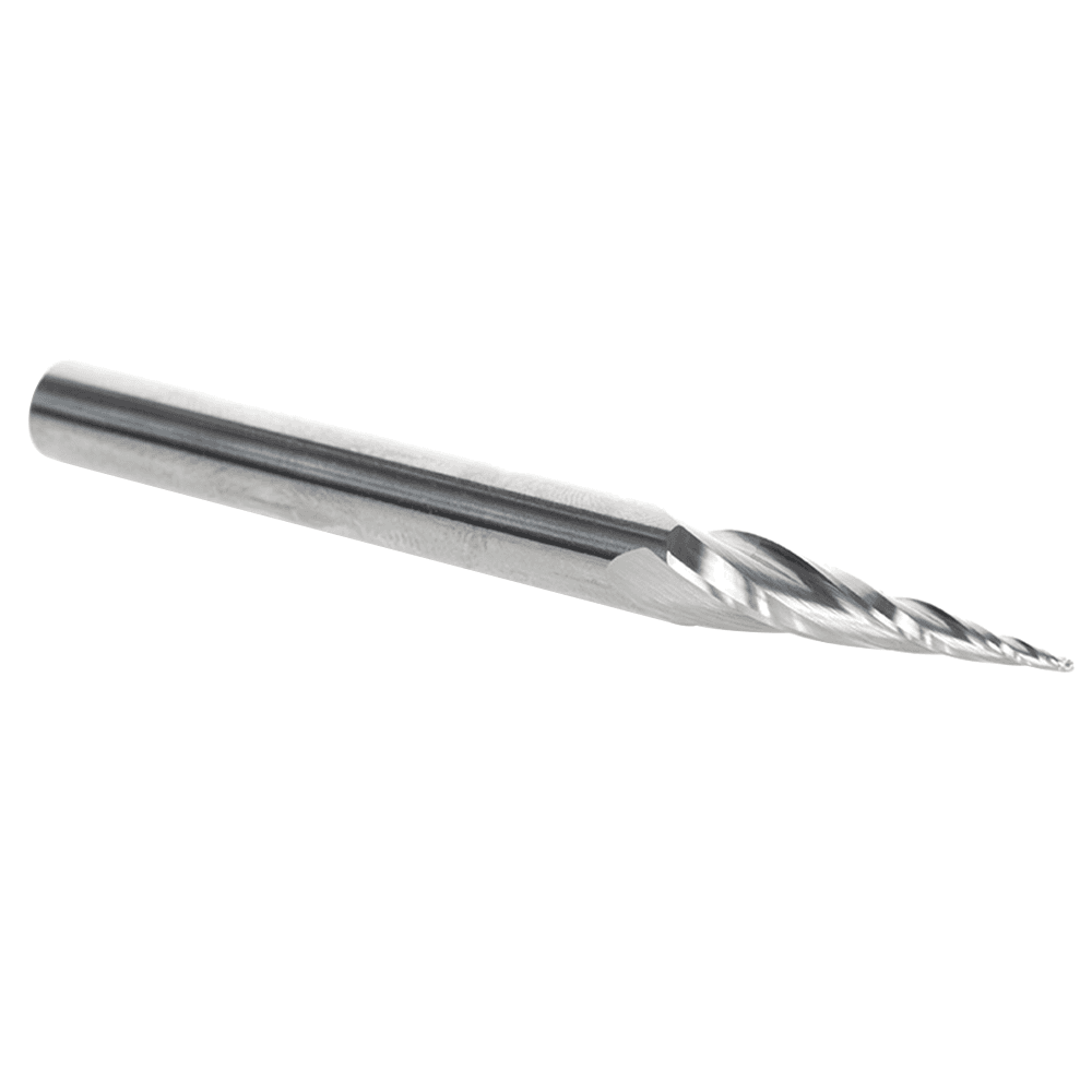 1/16" x 3" CNC 2D/3D Carving Tapered Ball Tip Up-Cut Spiral Router Bit, 4-Flute, 1/4" Shank - Alt Image 1