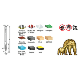 1/8" x 3" CNC 2D/3D Carving 1&#730; Tapered Angle Ball Tip Up-Cut Spiral Router Bit, 3-Flute, 1/4" Shank - Alt Image 2