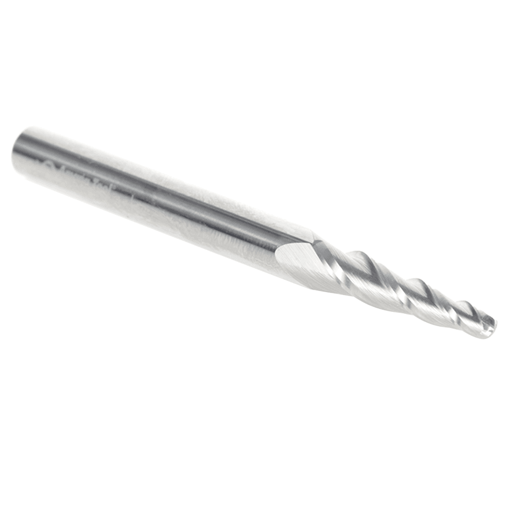 1/8" x 3" CNC 2D/3D Carving Tapered Ball Tip Up-Cut Spiral Router Bit, 3-Flute, 1/4" Shank - Alt Image 1
