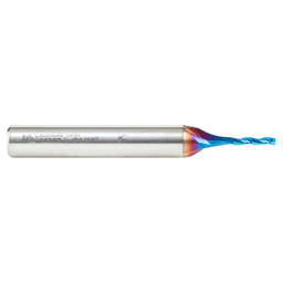 1/16" x 2" 2D/3D Carving Tapered Ball Tip Up-Cut Spektra Spiral Router Bit, 3-Flute, 1/4" Shank - Main Image