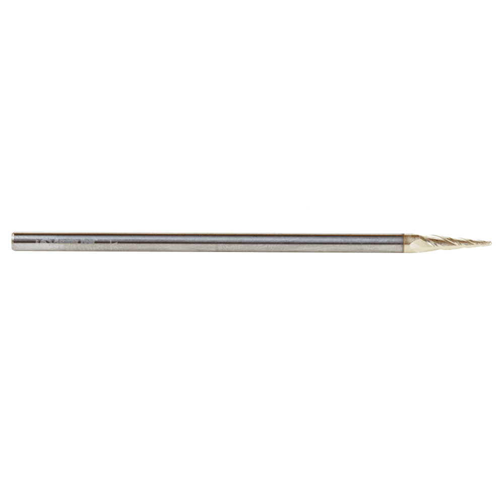1/32" x 3" CNC 2D/3D Carving Tapered Ball Tip Up-Cut ZrN Coated Spiral Router Bit, 3-Flute, 1/8" Shank - Main Image