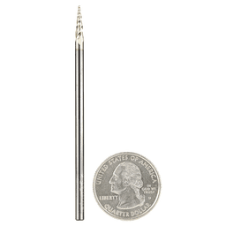 1/32" x 3" CNC 2D/3D Carving Tapered Ball Tip Up-Cut ZrN Coated Spiral Router Bit, 3-Flute, 1/8" Shank - Alt Image 2