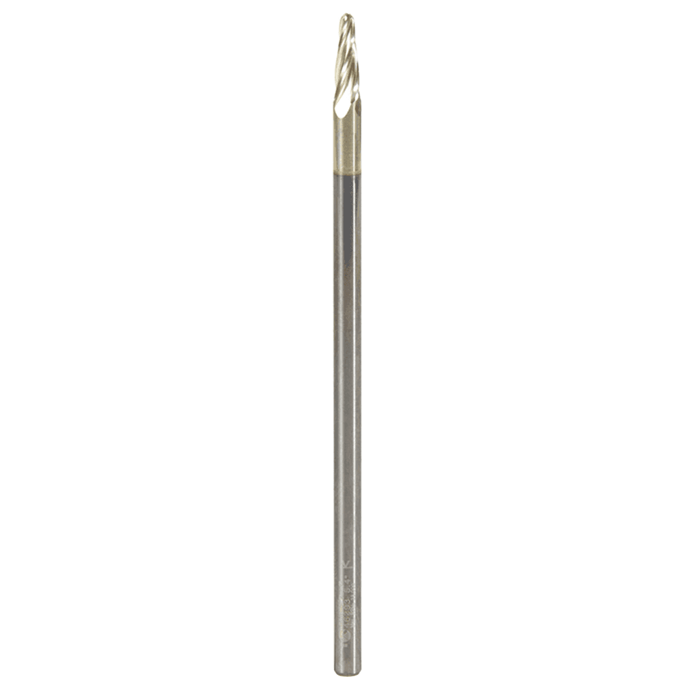 1/16" x 3" CNC 2D/3D Carving Tapered Ball Tip Up-Cut ZrN Coated Spiral Router Bit, 4-Flute, 1/8" Shank - Main Image
