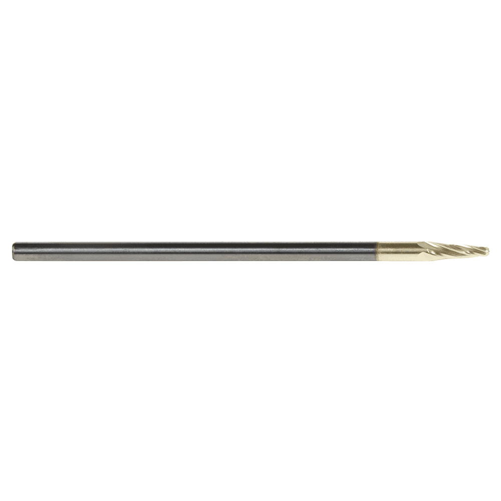 1/16" x 3" CNC 2D/3D Carving Tapered Ball Tip Up-Cut ZrN Coated Spiral Router Bit, 4-Flute, 1/8" Shank - Alt Image 1
