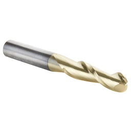 1/4" x 2-1/4" CNC 2D/3D Carving Straight Ball Tip Up-Cut ZrN Coated Router Bit, 2-Flute, 1/4" Shank - Alt Image 1