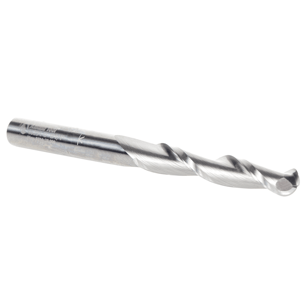 1/8" x 2-1/2" CNC 2D/3D Carving Straight Ball Tip Router Bit, 4-Flute, 1/4" Shank - Alt Image 1