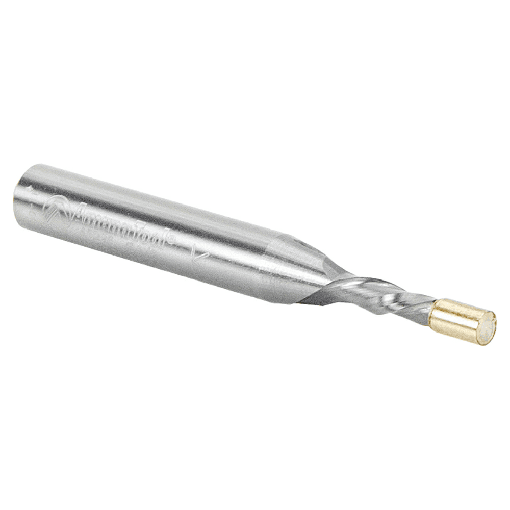 1/8" x 2" Down-Cut Ultra Trim Spiral Bit with Brass Pilot Guide, 1/4" Shank - Alt Image 1