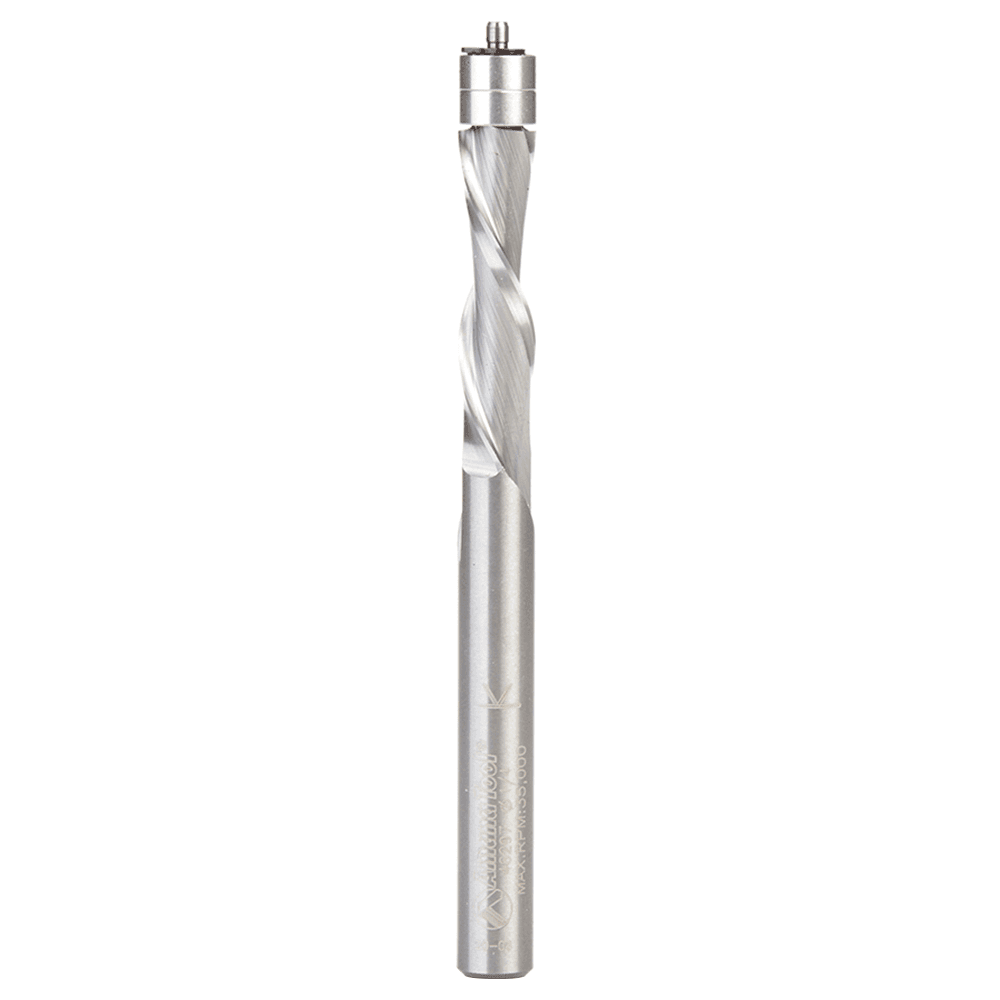 1/4" x 3" Down-Cut Ultra Trim Spiral Bit with Double Ball Bearing, 1/4" Shank - Main Image