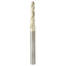 3/16" x 3" CNC 2D/3D Carving Tapered Ball Tip Up-Cut ZrN Coated Spiral Router Bit, 3-Flute, 1/4" Shank - Main Image