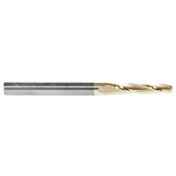 3/16" x 3" CNC 2D/3D Carving Tapered Ball Tip Up-Cut ZrN Coated Spiral Router Bit, 3-Flute, 1/4" Shank - Alt Image 1
