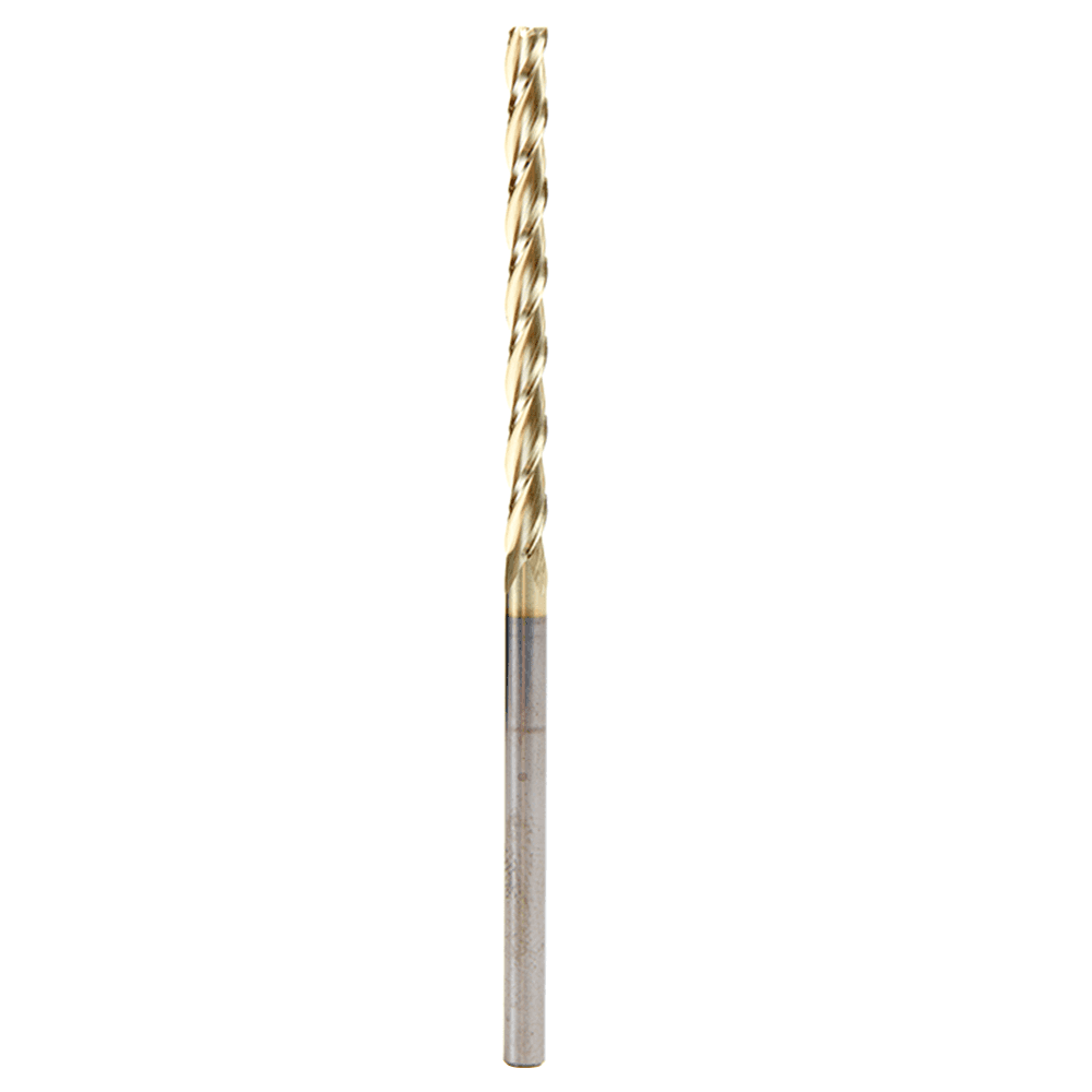 1/8" x 3" CNC 2D/3D Carving Flat Bottom ZrN Coated Router Bit, 3-Flute, 1/8" Shank - Main Image