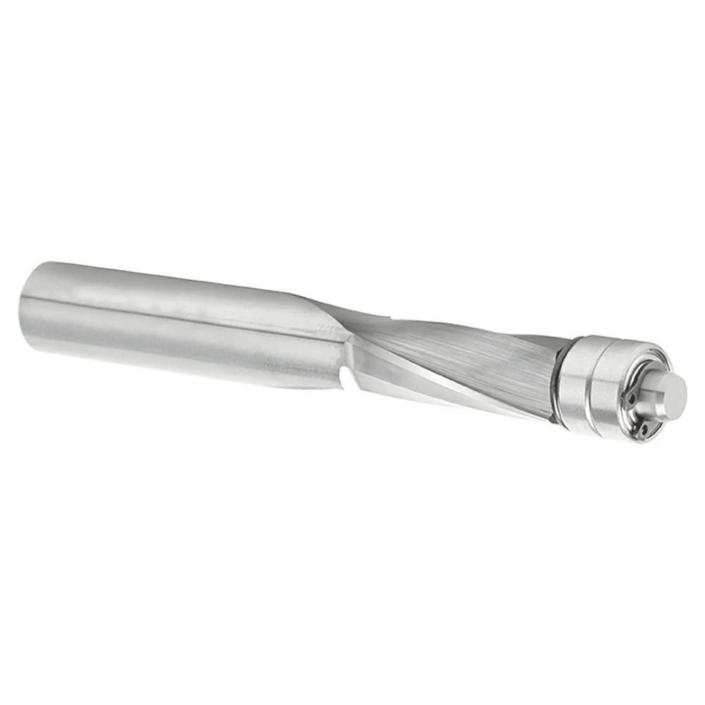 1/2" x 4" Up-Cut Ultra Trim Spiral Bit with Double Lower Ball Bearing, 1/4" Shank - Alt Image 1