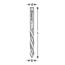 2mm x 49mm V-Point Drill Bit, Right Hand, 2mm Shank - Alt Image 2