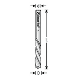 3mm x 55mm Brad Point Drill Bit, Right Hand, 3mm Shank - Alt Image 2