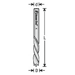 3.2mm x 55mm Brad Point Drill Bit, Left Hand, 3.2mm Shank - Alt Image 3