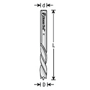 3.5mm x 55mm Brad Point Drill Bit, Left Hand, 3.5mm Shank - Alt Image 3