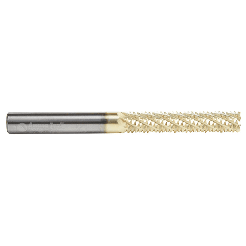 3/8" x 4" ZrN Coated Honeycomb Cutting Hogger Router Bit, 8-Flute, 3/8" Shank - Alt Image 1