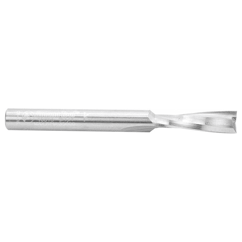 1/4" x 2-1/2" Acrylic Cutting 'O' Up-Cut Slow Spiral Router Bit, 2-Flute, 1/4" Shank, 3/4" Cutting Height - Alt Image 1