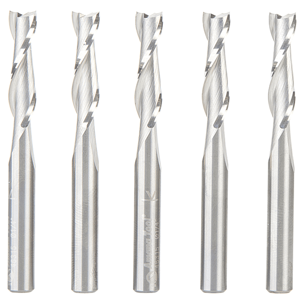 1/4" x 2-1/2" Up-Cut Spiral Plunge Bit, 2-Flute, 1/4" Shank ((5/Pack) Alt 1 - Image