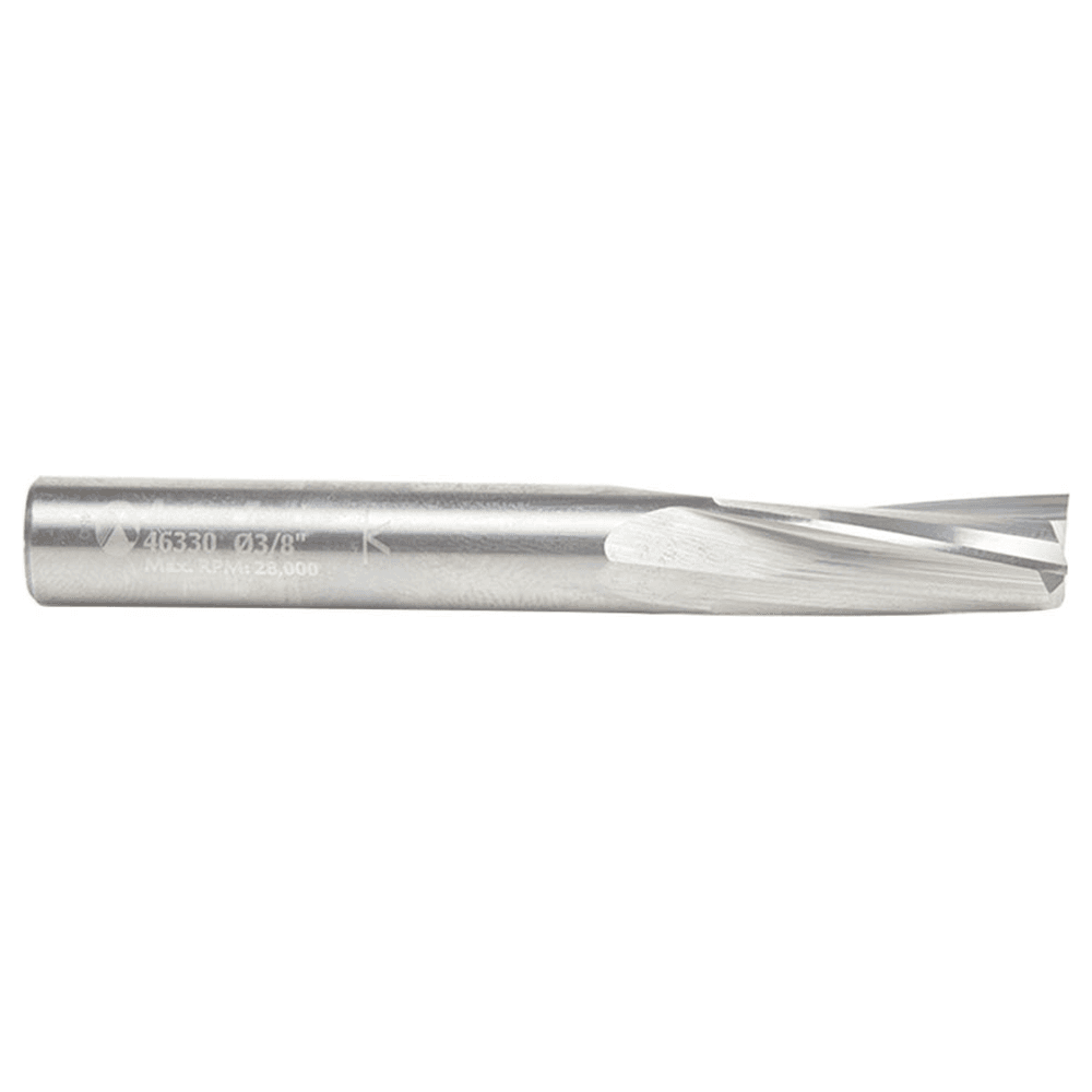 3/8" x 3" Slow Spiral Plunge Router Bit, 3-Flute, 3/8" Shank - Alt Image 1
