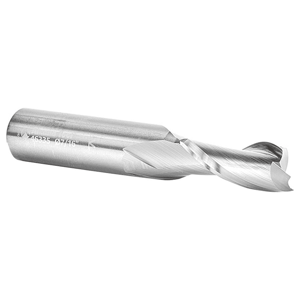 7/16" x 3" Up-Cut Spiral Plunge Bit, 2-Flute, 1/2" Shank - Alt Image 2