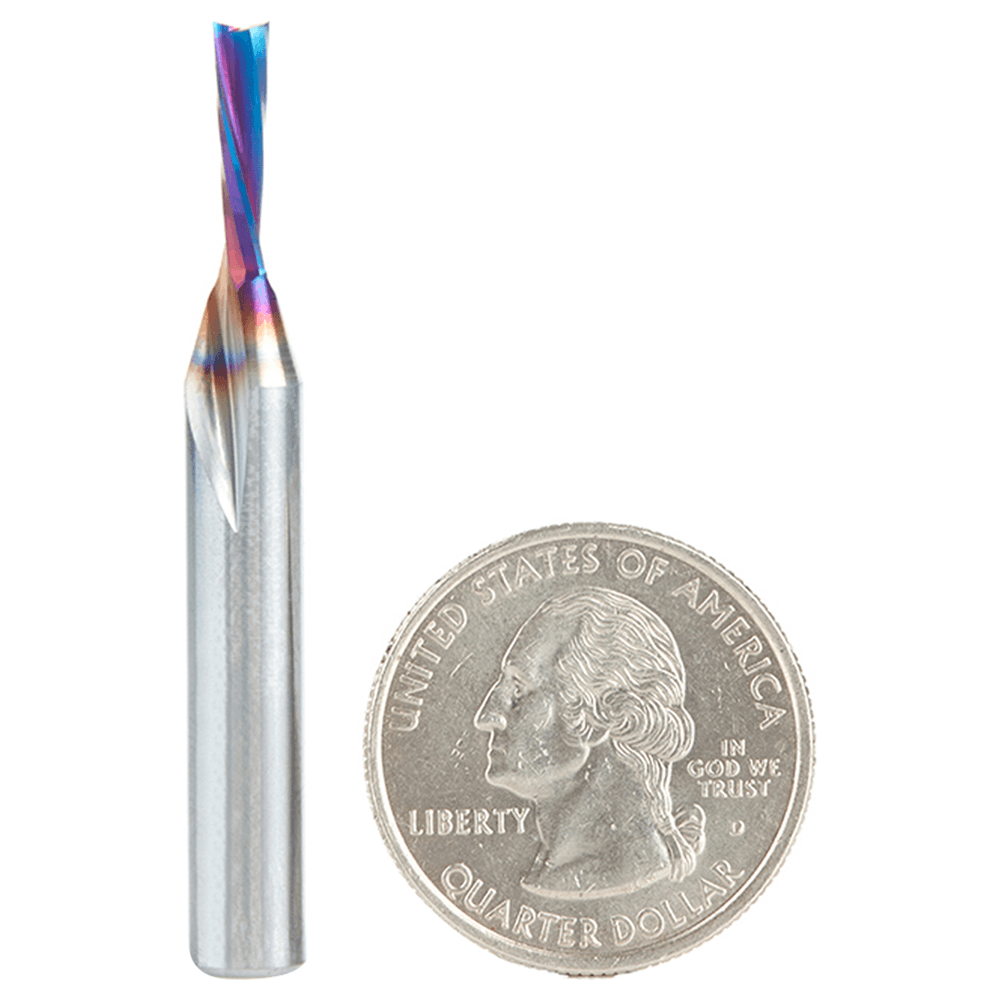 1/8" x 2" Spektra Down-Cut Spiral Plunge Bit for Solid Wood, 2-Flute, 1/4" Shank - Main Image