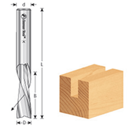 1/8" x 2" Down-Cut Spiral Plunge Bit, 2-Flute, 1/4" Shank - Alt Image 3
