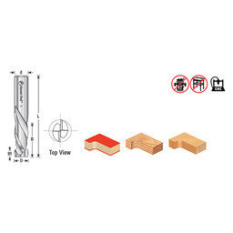 1/2" x 3" CNC Mortise Compression Spiral Bit, 2-Flute, 1/2" Shank - Alt Image 3