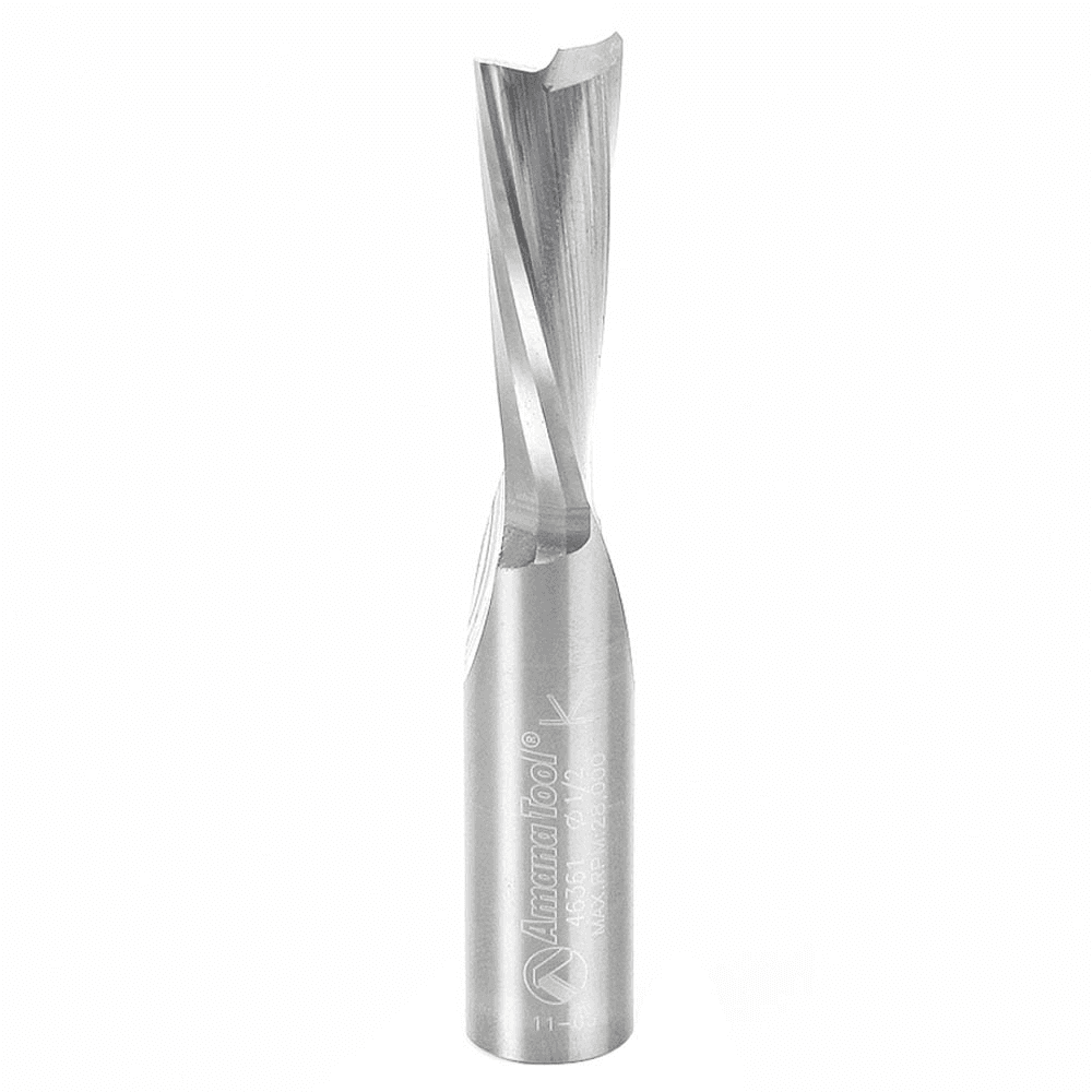 1/2" x 3" Down-Cut Spiral Plunge Bit for Solid Wood, 2-Flute, 1/2" Shank - Main Image
