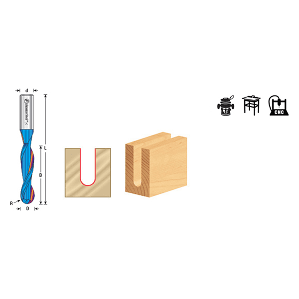 1/8" x 2" Spektra Up-Cut Ball Nose Spiral Router Bit, 2-Flute, 1/4" Shank - Alt Image 4