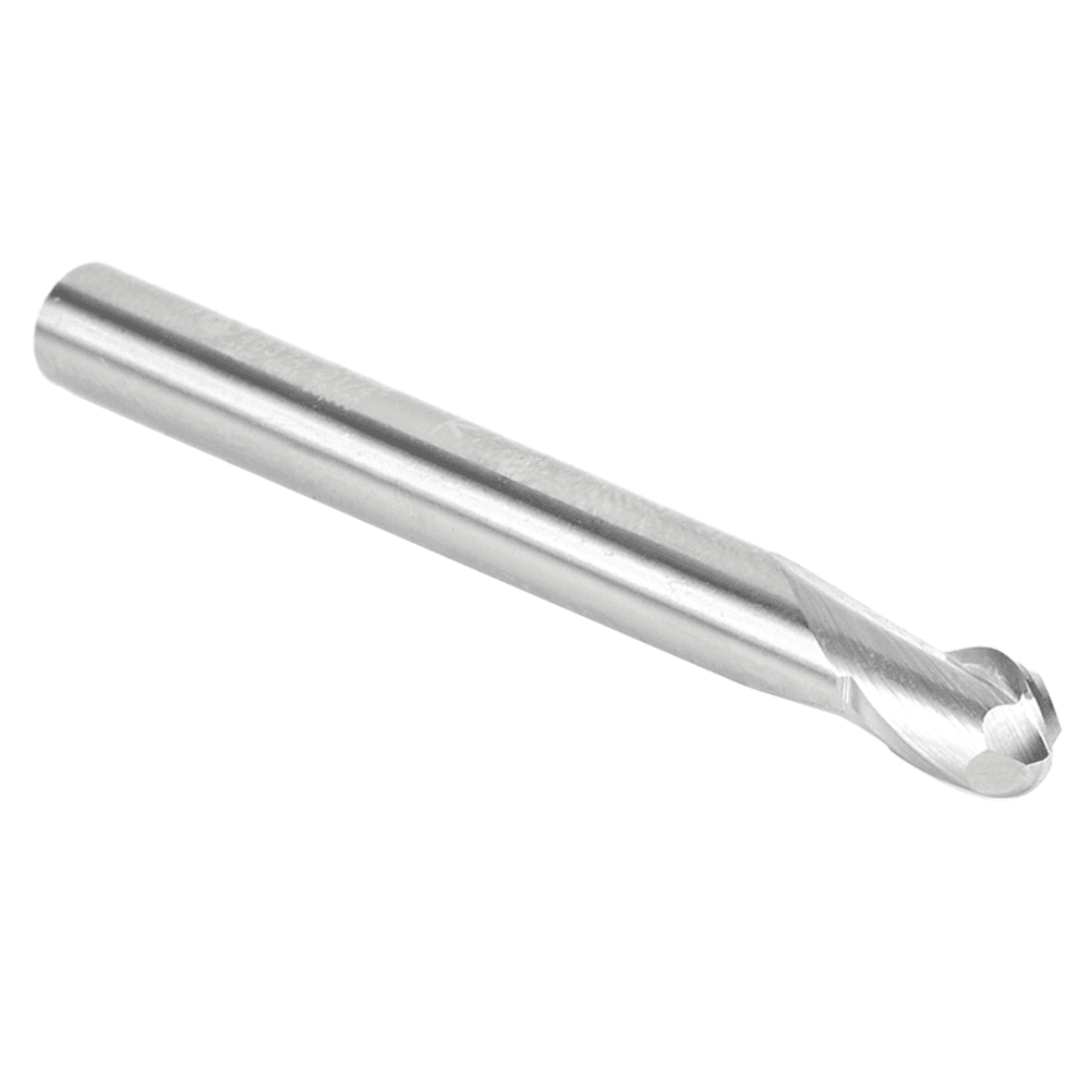 1/4" x 2-1/2" Up-Cut Ball Nose Spiral Router Bit, 2-Flute, 1/4" Shank - Alt Image 2