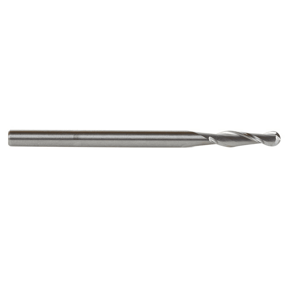 1/8" x 2" Up-Cut Ball Nose Spiral Router Bit, 2-Flute, 1/8" Shank - Alt Image 1