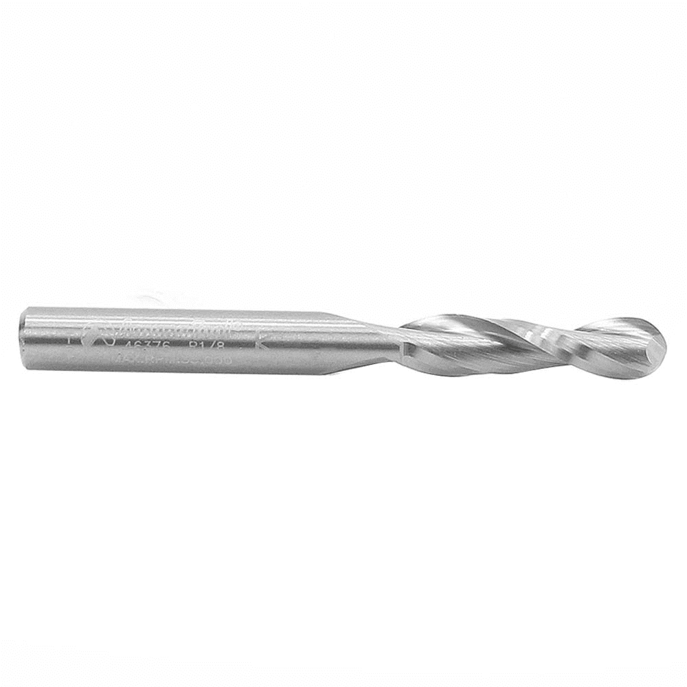 1/4" x 2-1/2" Up-Cut Ball Nose Spiral Router Bit, 2-Flute, 1/4" Shank - Alt Image 1