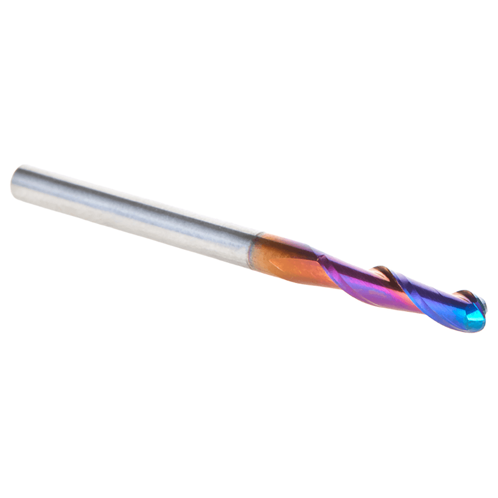 1/8" x 2" Solid Carbide Spektra Extreme Tool Life Coated Up-Cut Ball Nose Spiral Router Bit, 2-Flute, 1/8" Shank Alt 3 - Image