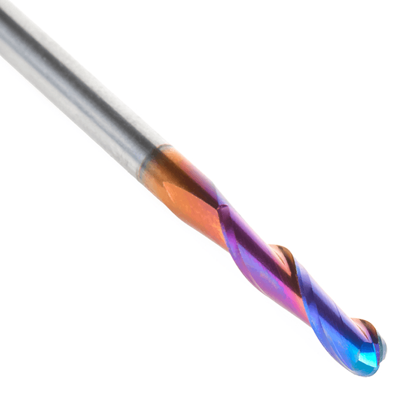 1/8" x 2" Solid Carbide Spektra Extreme Tool Life Coated Up-Cut Ball Nose Spiral Router Bit, 2-Flute, 1/8" Shank Alt 4 - Image