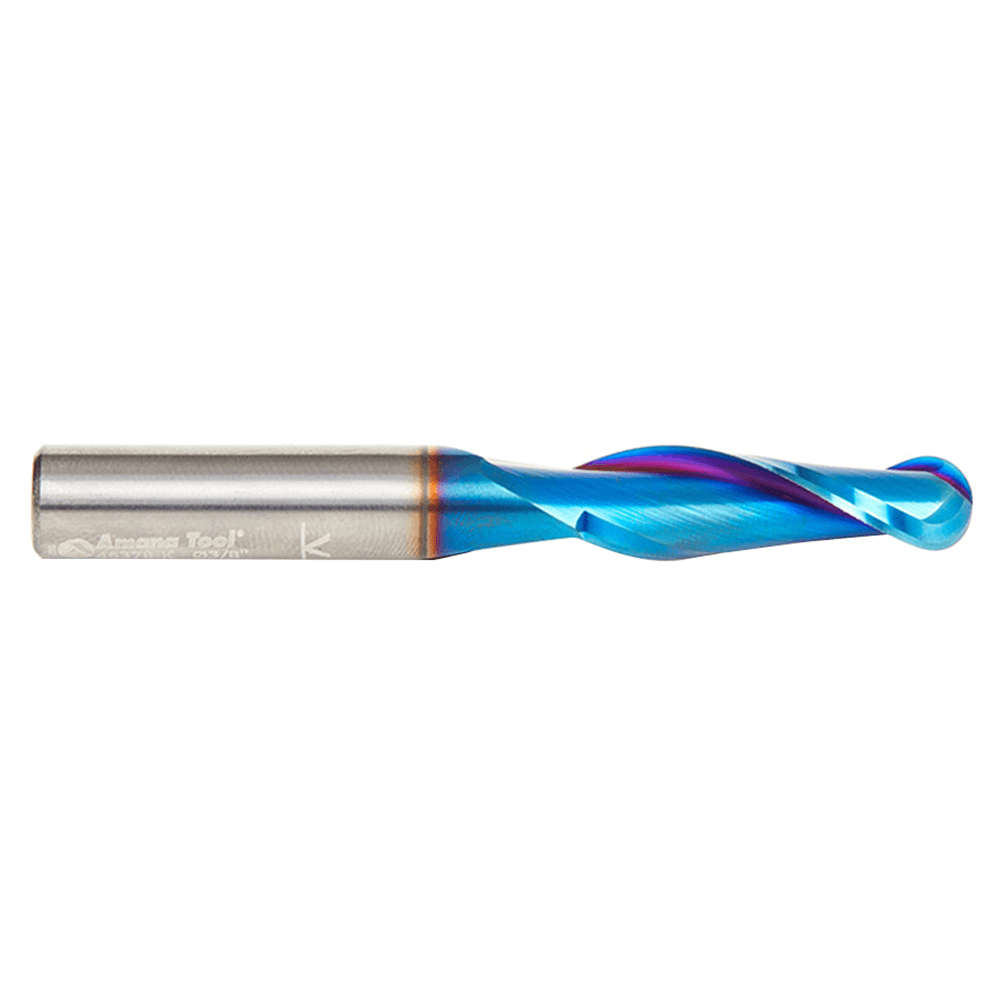 3/8" x 3" Spektra Up-Cut Ball Nose Spiral Router Bit, 2-Flute, 3/8" Shank - Alt Image 1