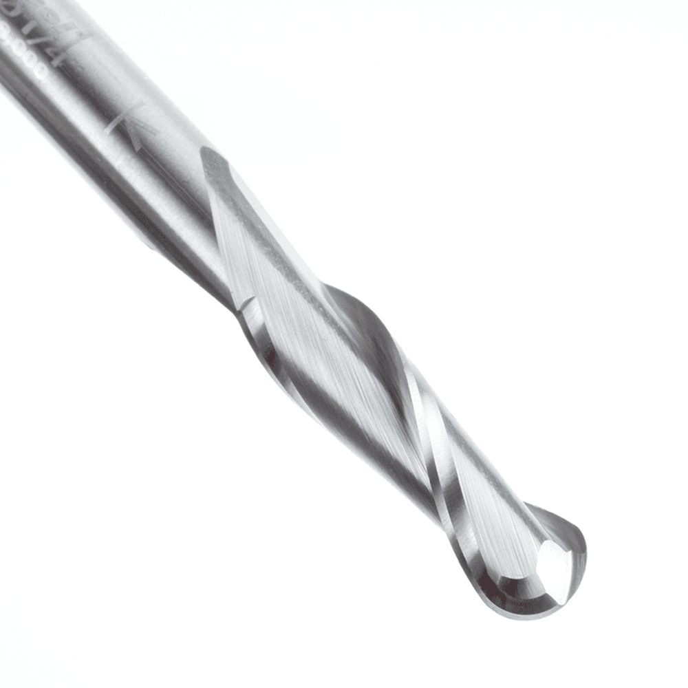 1/4" x 2-1/2" Up-Cut Ball Nose Spiral Router Bit, 2-Flute, 1/4" Shank - Alt Image 3