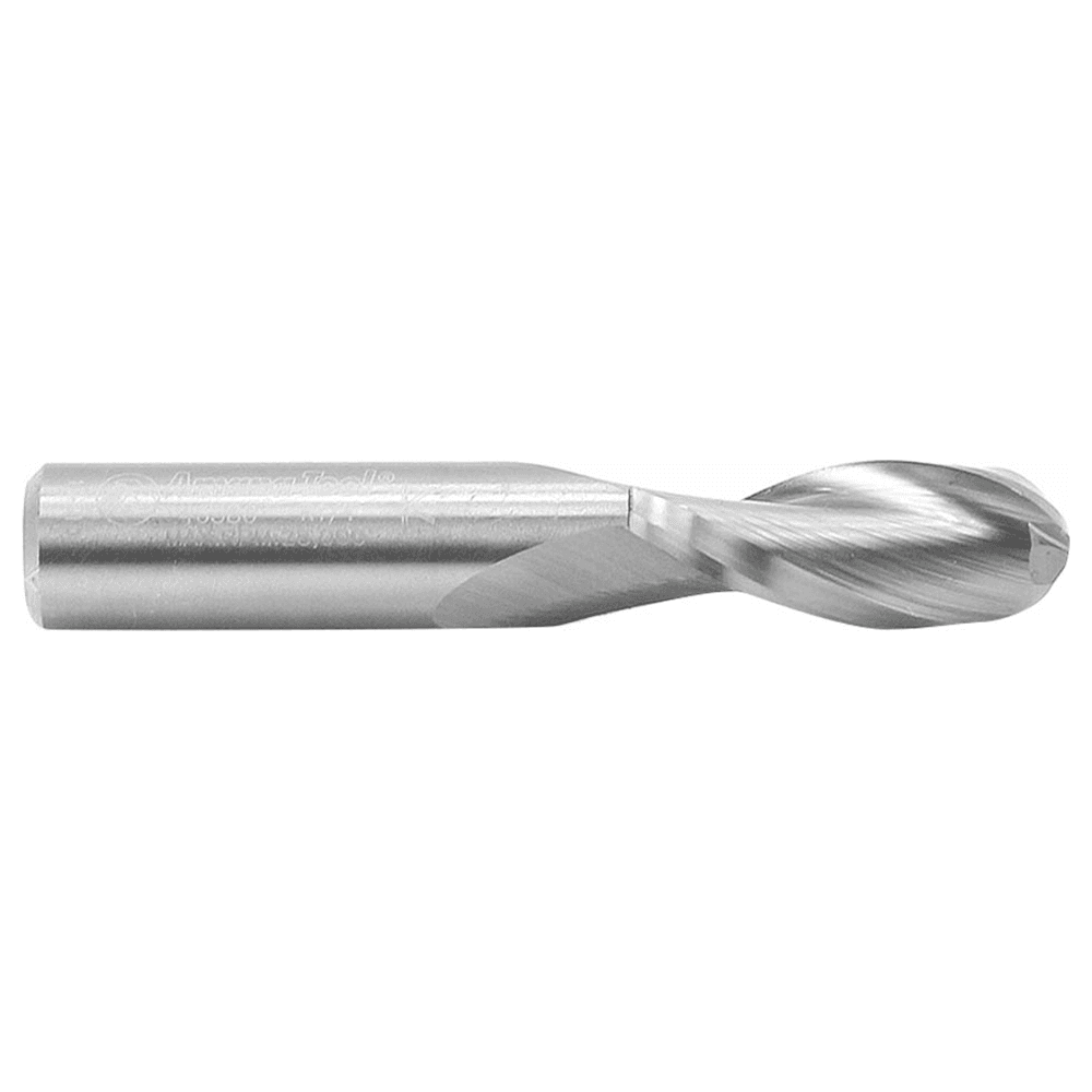 1/2" x 3" Up-Cut Ball Nose Spiral Router Bit, 2-Flute, 1/2" Shank - Alt Image 1