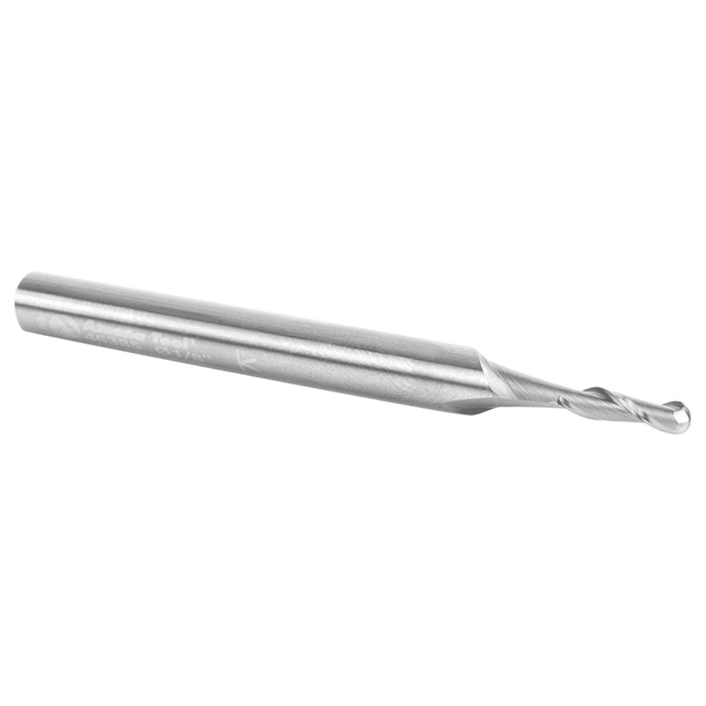 1/8" x 3" Up-Cut Ball Nose Spiral Router Bit, 2-Flute, 1/4" Shank - Alt Image 2