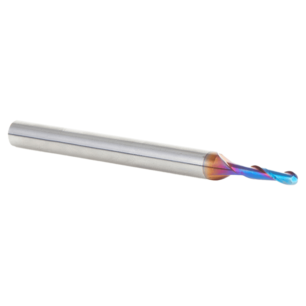 1/8" x 3" Solid Carbide Spektra Extreme Tool Life Coated Up-Cut Ball Nose Spiral Router Bit, 2-Flute, 1/4" Shank Alt 3 - Image