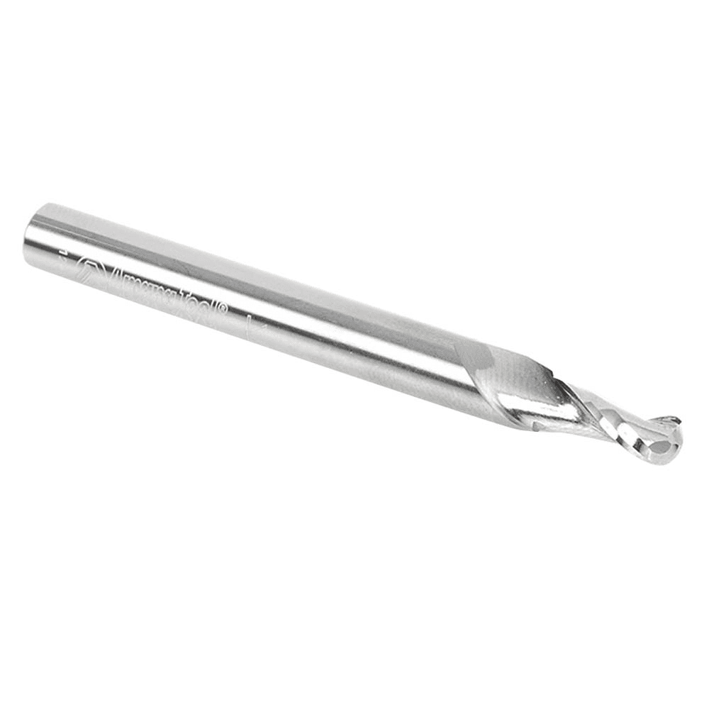 3/16" x 3" Up-Cut Ball Nose Spiral Router Bit, 2-Flute, 1/4" Shank - Alt Image 2