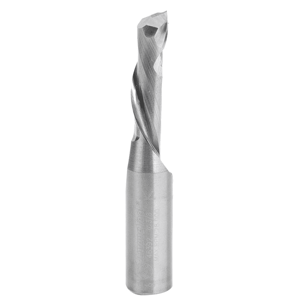 3/8" x 3" CNC Compression Spiral Bit for Solid Wood, 1-Flute, 1/2" Shank - Main Image