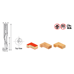 1/4" x 2-1/2" CNC Mortise Compression Spiral Bit, 1-Flute, 1/4" Shank - Alt Image 4