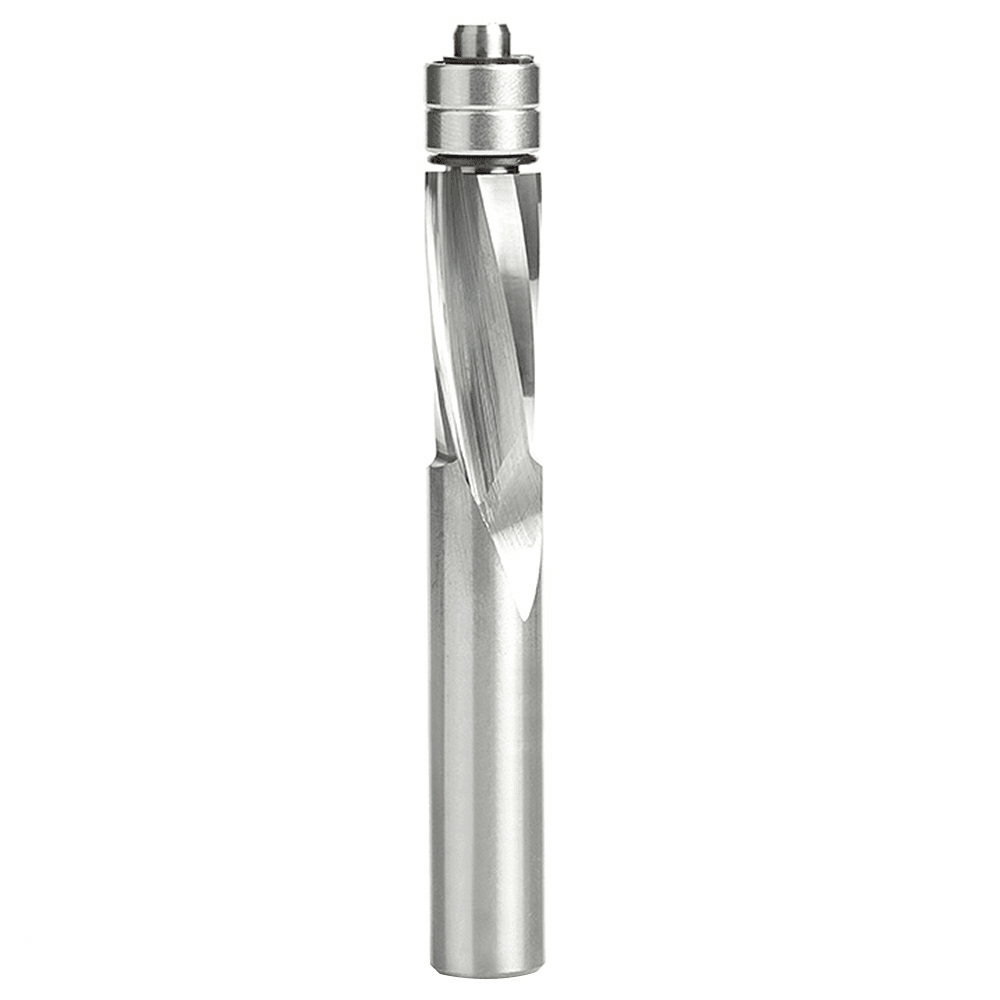 1/2" x 4" Down-Cut UltraTrim Spiral Bit with Double Lower Ball Bearing, 2-Flute, 1/2" Shank - Main Image
