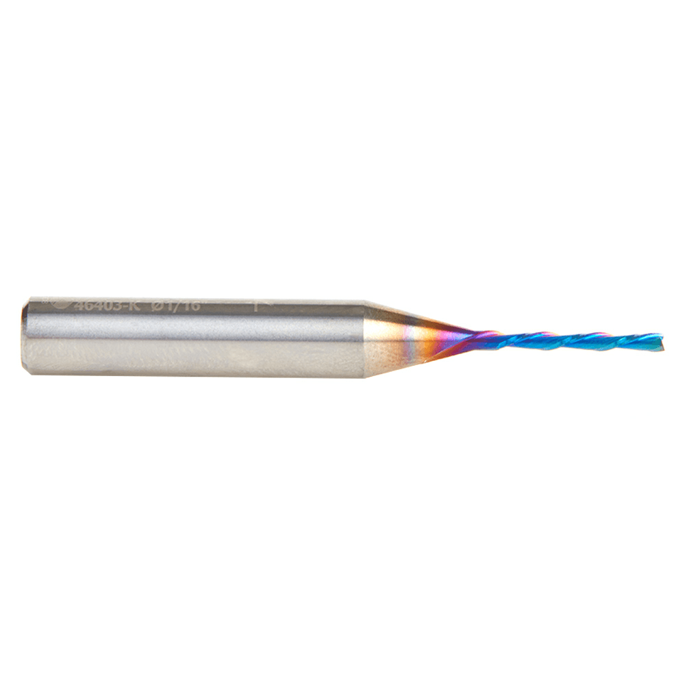 1/16" x 2" Spektra Down-Cut Spiral Plunge Bit, 2-Flute, 1/4" Shank - Alt Image 1
