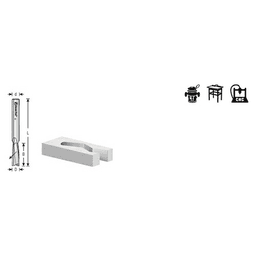 1/4" x 2-1/2" Acrylic Cutting 'O' Down-Cut Slow Spiral Router Bit, 2-Flute, 1/4" Shank, 1" Cutting Height - Alt Image 3