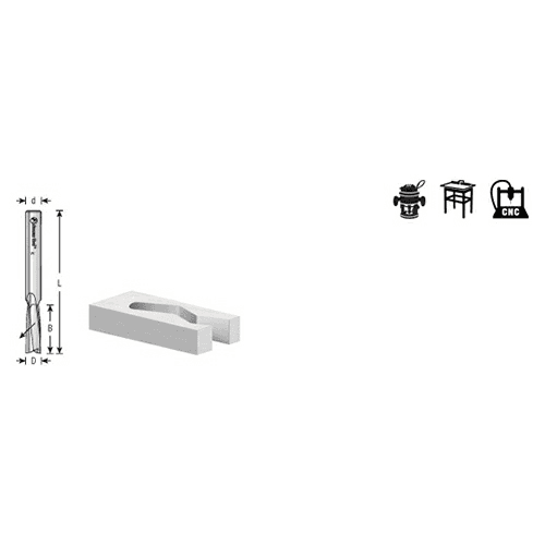 1/4" x 2-1/2" Acrylic Cutting 'O' Down-Cut Slow Spiral Router Bit, 2-Flute, 1/4" Shank - Alt Image 3