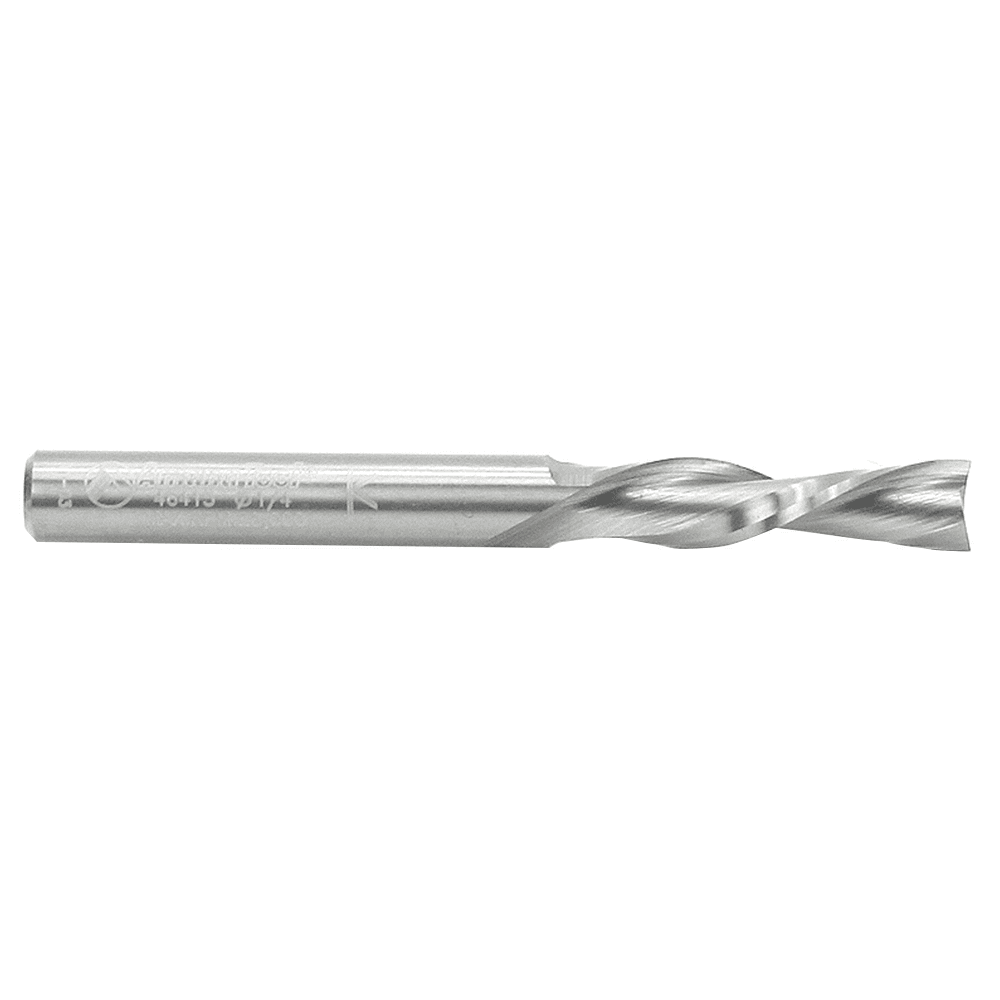 1/4" x 2-1/2" Down-Cut Spiral Plunge Bit, 2-Flute, 1/4" Shank, 1" Cutting Height - Alt Image 1